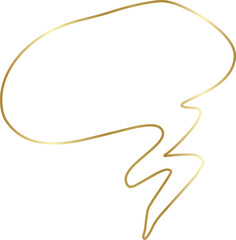 Golden speech bubble luxury icon, dialogue, text, chat