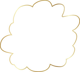 Golden speech bubble luxury icon, dialogue, text, chat