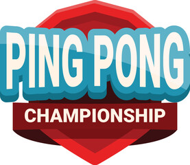 Colorful logo announcing a ping pong championship