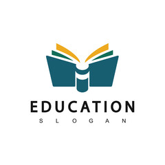 Book Logo. Book Icon isolated on white background. Usable for Business and Education Logos. Flat Vector Logo Design Template Element.