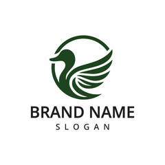 animal bird duck logo vector icon illustration