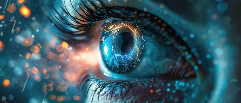 AI technology transforming industries close up futuristic Fusion urban cityscape