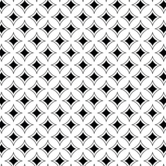 Fototapeta premium Seamless black and white diamond grid pattern. 