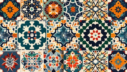 Colorful Tiles Create Beautiful Patterns with Floral and Geometric Designs