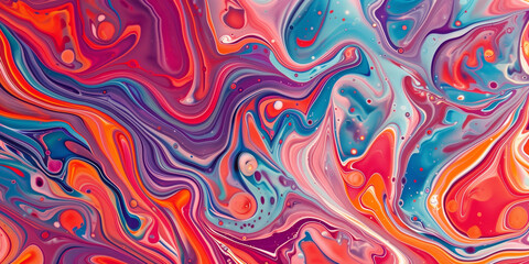 Obraz premium colourful water marbling hydro dip texture pattern