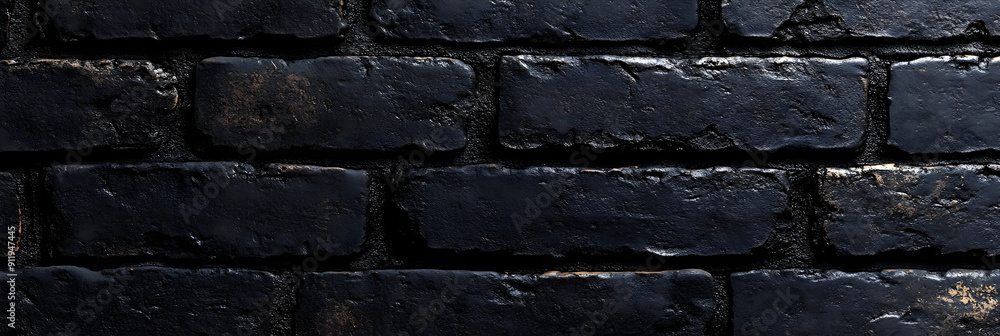 Poster a textured black brick wall background perfect for use in various creative projects, providing depth