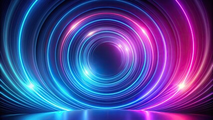 Obraz premium Futuristic neon swirl lines on abstract blue and purple background, futuristic, neon, swirl lines, abstract