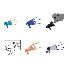 Megaphone Icon Vector Logo Design with sound, linear icon. Advertising and distribution.