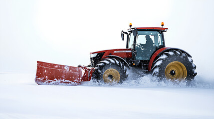 tractor in snow