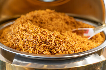 Jollof Rice In Chaffing Dish at a Nigerian Party