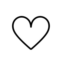heart icon, lineal vector illustration, simple design, white background, minimalistic, thin lines, flat style, monochrome, no shadow details, solid black color, uniform thick outline, simple shape.
