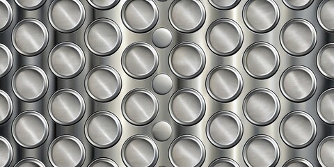 Seamless chrome plate texture pattern with circles, chrome, metal, texture, circles, shiny, seamless, background