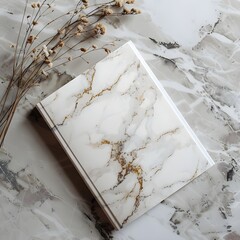  Close-up of marble slabs with intricate natural patterns, showcasing luxury and high-quality material used in modern design.