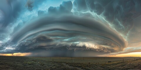 Approaching shelf cloud of a storm cell