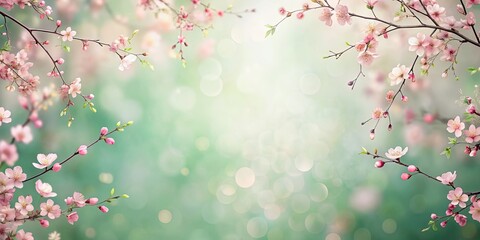 Fototapeta premium Soft and delicate abstract spring background in blush pink and sage green hues , pastel, gentle, feminine, elegant, modern