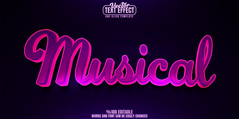 Musical editable text effect, customizable music and melody 3d font style