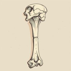 Obraz premium Hand-drawn illustration of a human skeletal arm bone.