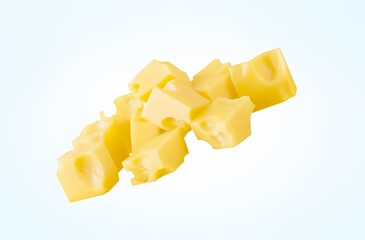 Tasty fresh Cheese cubes on background