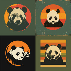 Fototapeta premium Panda logo design vector illustration