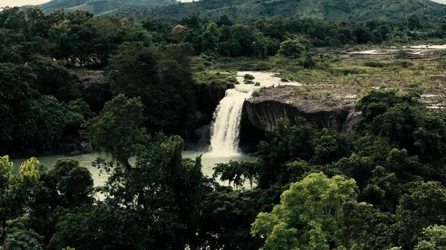 Drone footage taken at the Th&aacute;c Đray Nur waterfall in Buon Ma Thuot area of Vietnamese highlands