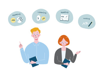 英会話の先生のイラストセット