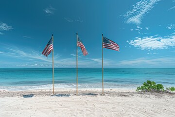 Sandy Beach Patriotism: A Patriotic USA Background for Celebrating American Pride