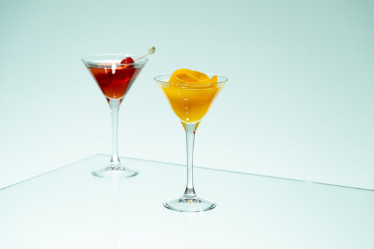 Raspberry and orange vodka cocktails