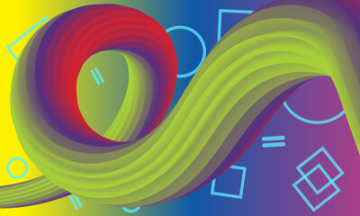 Gradient abstract wavy and liquid colorful 3d shape background.creative modern design, Digital technology, innovation, business concept