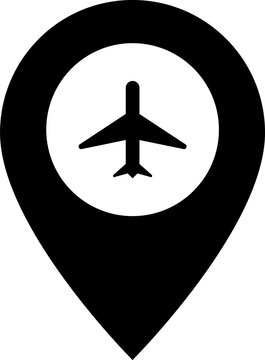icon showing the location of the airport on the map