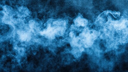 Obraz premium Dark blue background infused with swirling, ethereal smoke creating a mysterious atmosphere