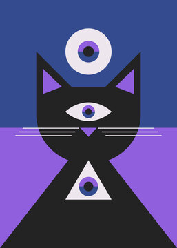 Futuristic cat portrait