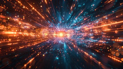 Naklejka premium Future technology line background and light effect