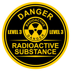 Warning, danger, caution, Radioactive label and sticker vector