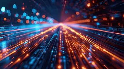 Future technology line background and light effect