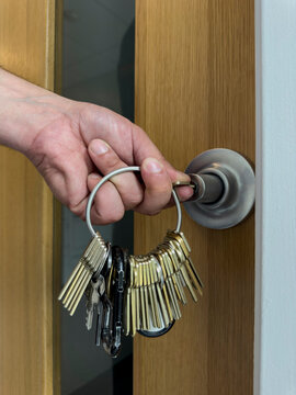 Key Chain on lock door 