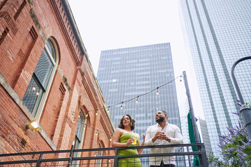 having a drink at rooftop