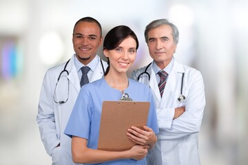 Team of doctor teamwork working at a hospital.