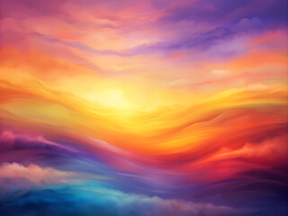 Fototapeta premium Dreamy Colorful Sunset Landscape