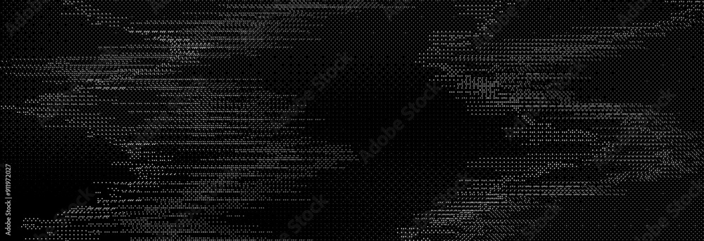 Poster TV static noise texture. Glitch pixelated random background. Distorted rippled VHS video screen overlay. Grunge fuzzy television interference backdrop. Vector digital pixel video effect