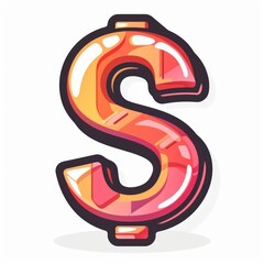 3D Orange and Red Dollar Sign Illustration.