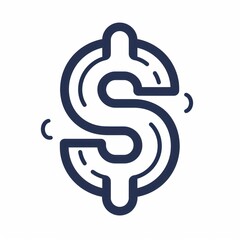 Simple blue dollar sign icon on a white background.