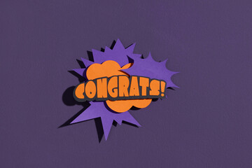 Colorful Congrats Graphic with Purple Background