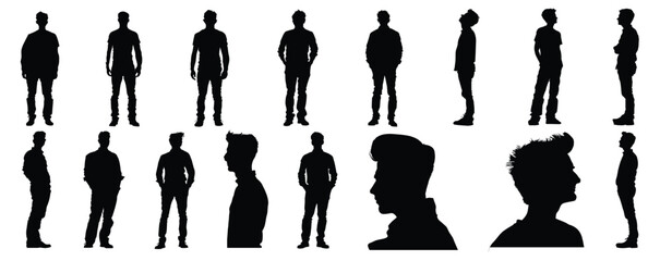Human silhouette silhouette set vector design big pack of illustration and icon