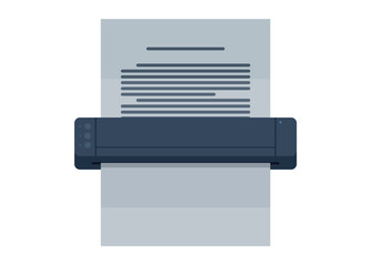 Portable printer. Simple flat illustration.