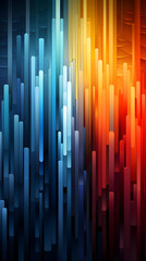 Fototapeta premium Digital technology color stripe pixel art abstract pattern poster background