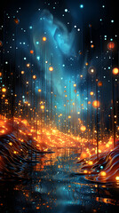Digital technology transparent data abstract graphic poster background