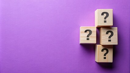Purple background with question wood mark for your presentation background