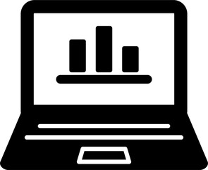 Vector Laptop Stats Glyph Icon Design