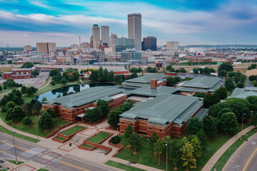 Oklahoma State University and downtown, Tulsa, Oklahoma, United States of America.