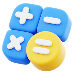 Calculator icon illustration on transparent background. Education concept